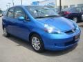 2008 Vivid Blue Pearl Honda Fit Hatchback  photo #7