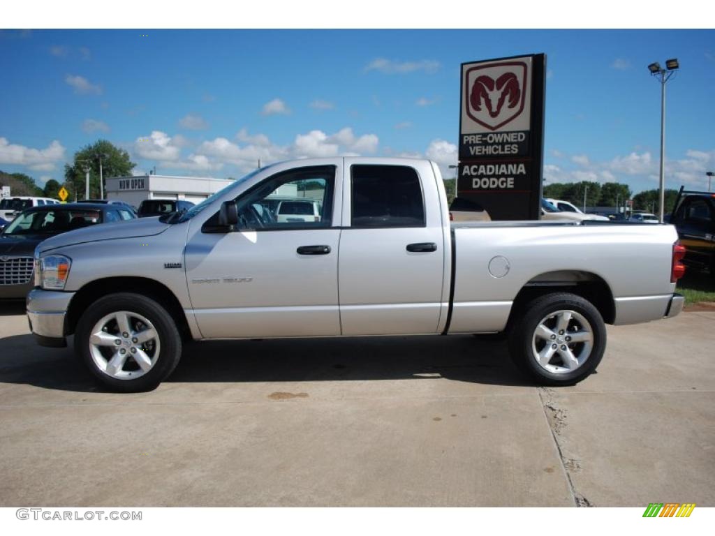 2007 Ram 1500 Big Horn Edition Quad Cab - Bright Silver Metallic / Medium Slate Gray photo #2