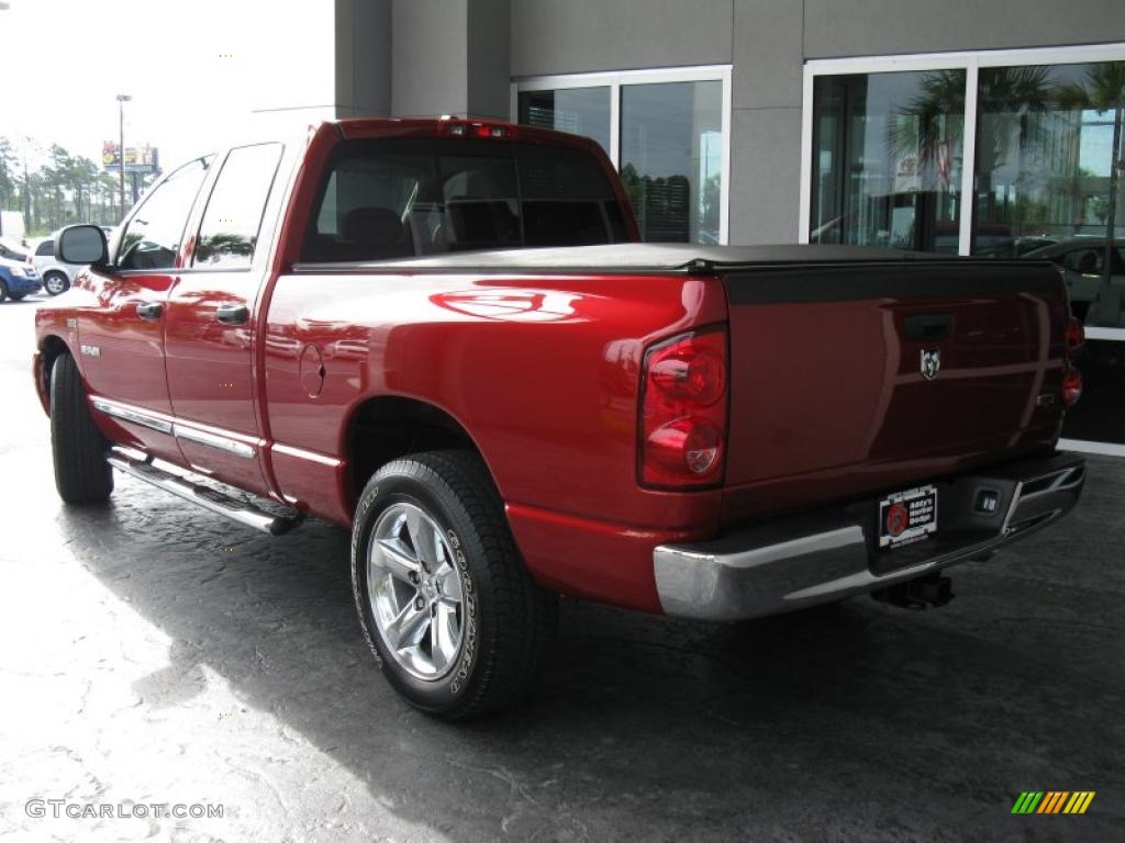 2008 Ram 1500 Laramie Quad Cab - Inferno Red Crystal Pearl / Medium Slate Gray photo #5