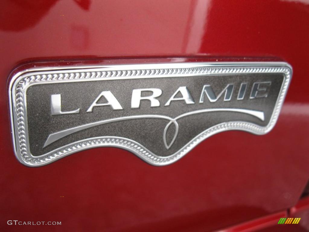 2008 Ram 1500 Laramie Quad Cab - Inferno Red Crystal Pearl / Medium Slate Gray photo #10
