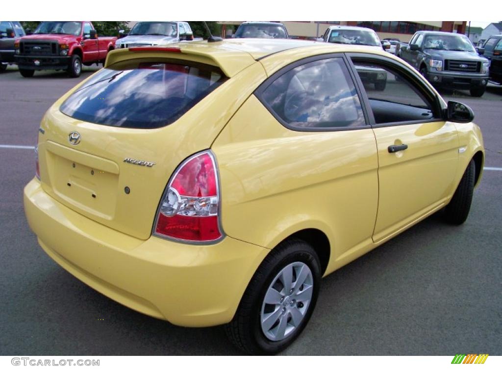 2008 Accent GS Coupe - Mellow Yellow / Gray photo #5