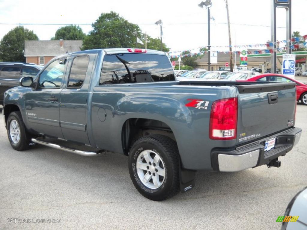 2009 Sierra 1500 SLT Z71 Extended Cab 4x4 - Stealth Gray Metallic / Ebony photo #5