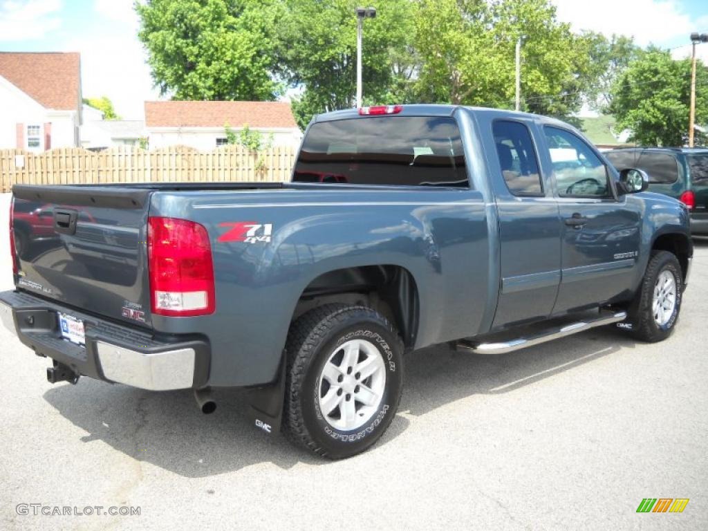 2009 Sierra 1500 SLT Z71 Extended Cab 4x4 - Stealth Gray Metallic / Ebony photo #7