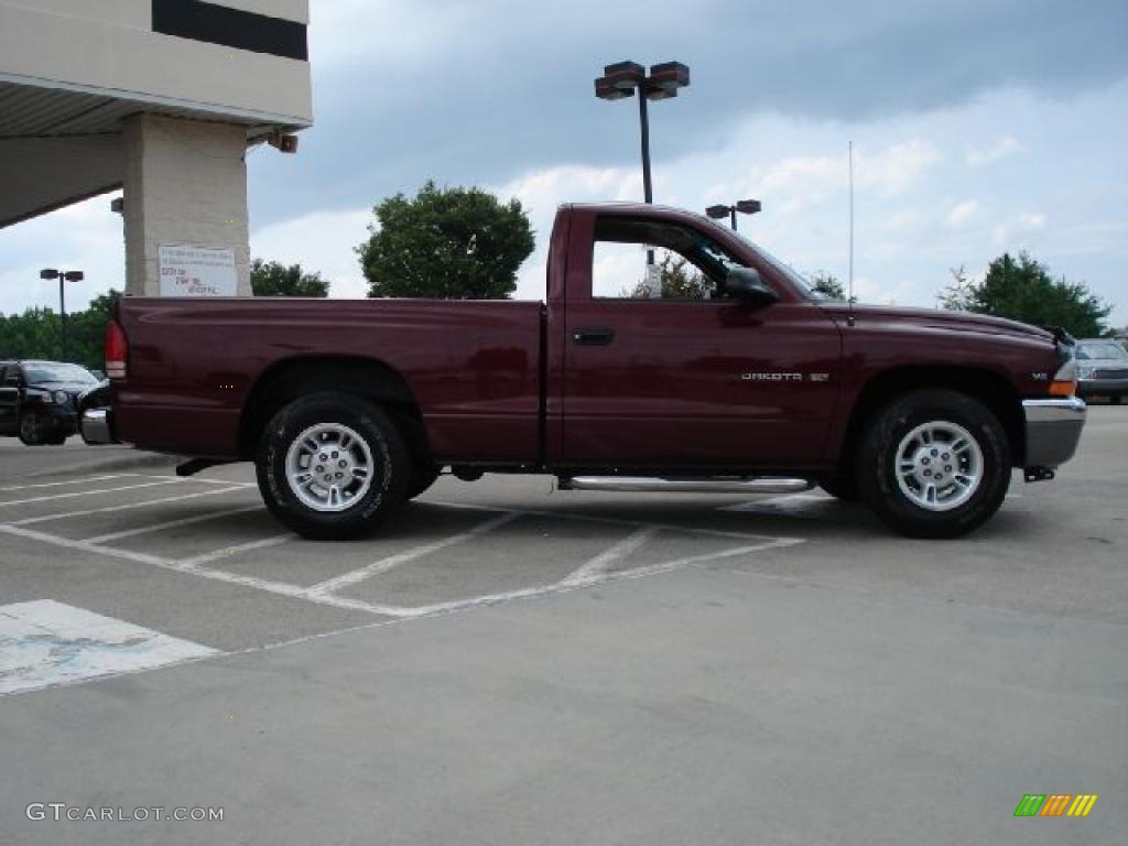 2000 Dakota SLT Regular Cab - Dark Garnet Red Pearl Coat / Agate photo #2