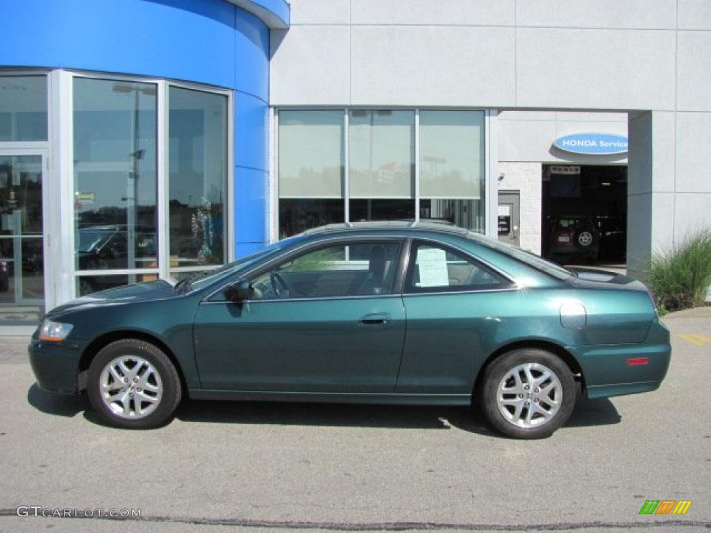 2002 Accord EX V6 Coupe - Noble Green Pearl / Ivory photo #3