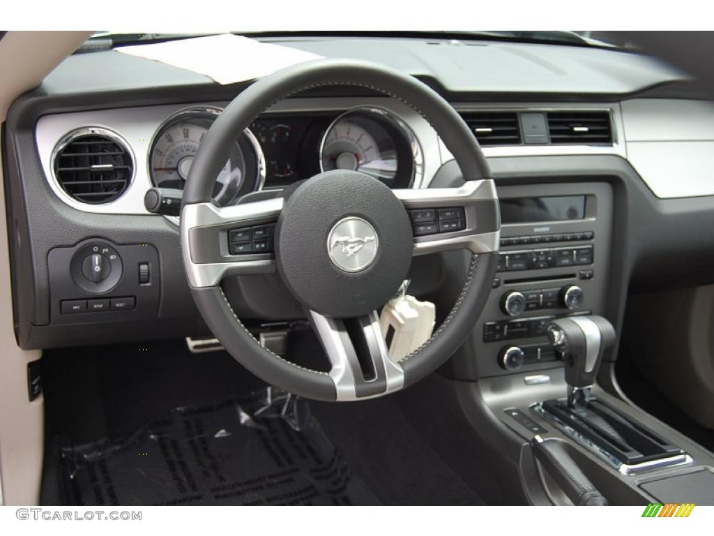 2010 Mustang V6 Premium Coupe - Sterling Grey Metallic / Stone photo #3