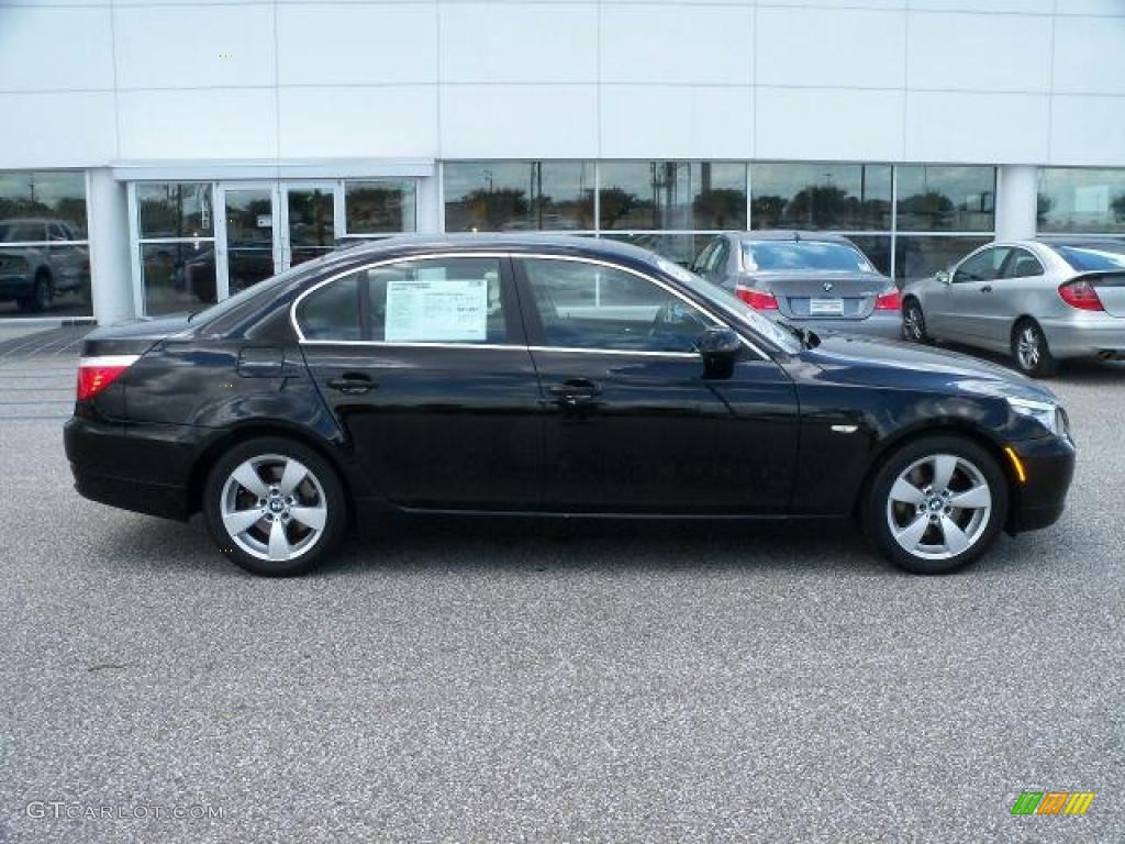 2008 5 Series 528i Sedan - Jet Black / Black photo #2