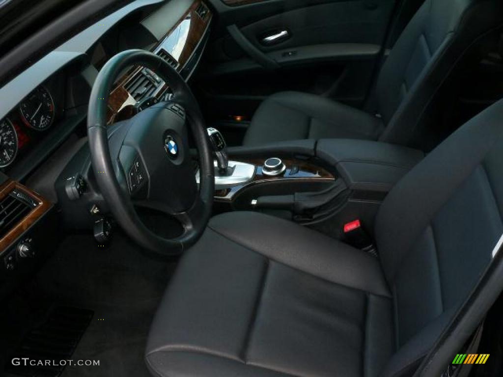 2008 5 Series 528i Sedan - Jet Black / Black photo #17