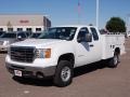 2010 Summit White GMC Sierra 3500HD Work Truck Extended Cab 4x4 Chassis Utility  photo #3
