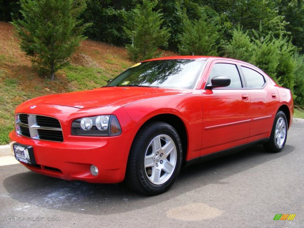 2007 Charger SXT - TorRed / Dark Slate Gray/Light Graystone photo #1