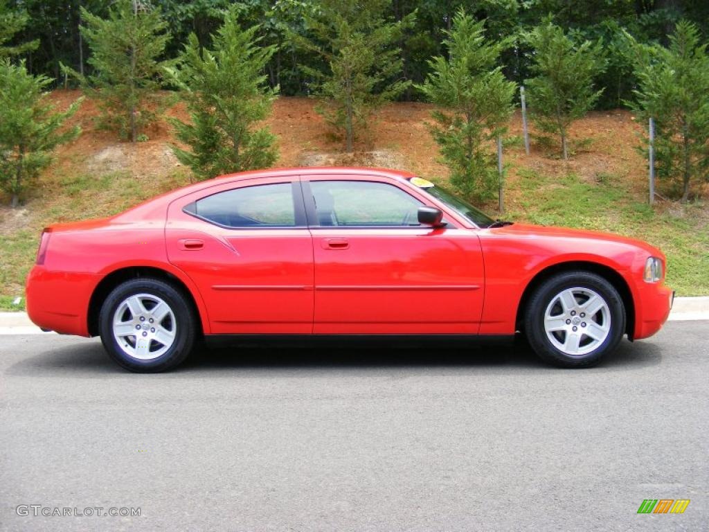 2007 Charger SXT - TorRed / Dark Slate Gray/Light Graystone photo #4