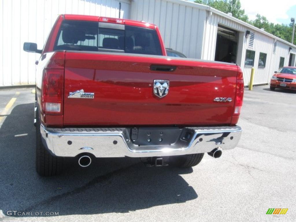 2010 Ram 1500 Big Horn Crew Cab 4x4 - Inferno Red Crystal Pearl / Dark Slate/Medium Graystone photo #4