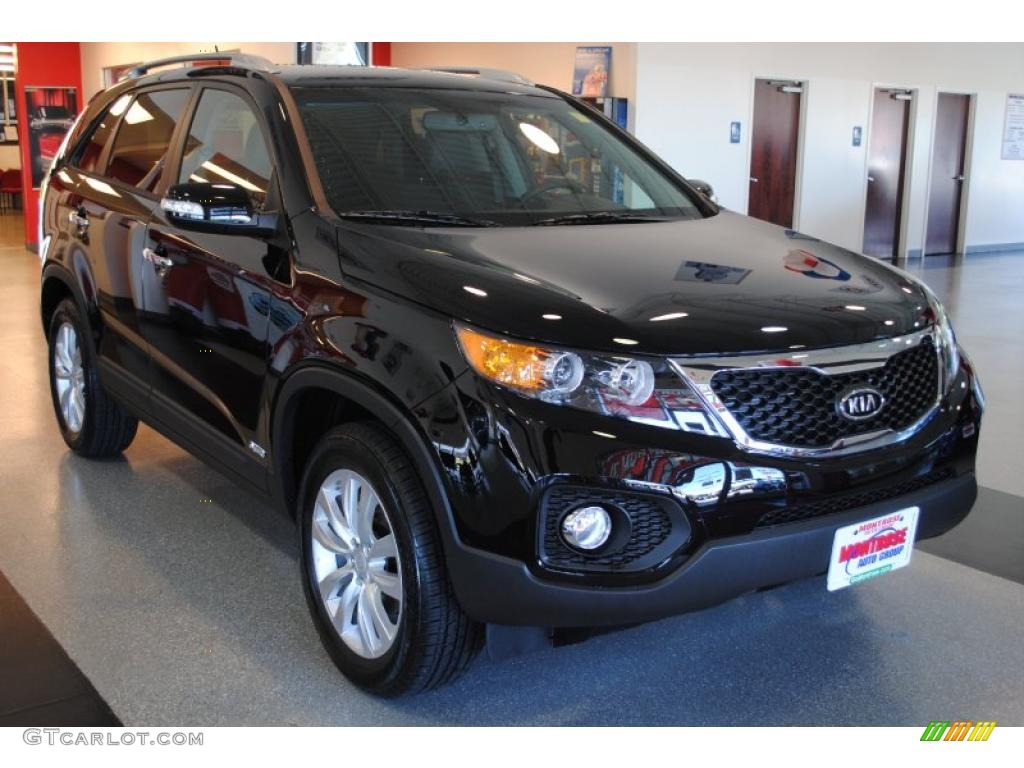 2011 Sorento EX AWD - Ebony Black / Black photo #10