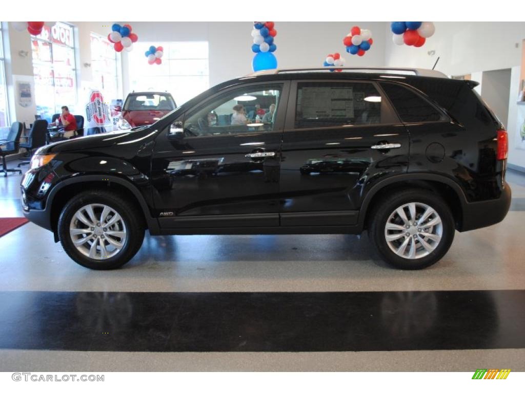 2011 Sorento EX AWD - Ebony Black / Beige photo #4