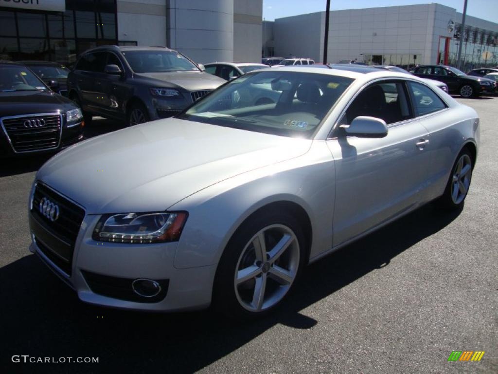 2010 A5 3.2 quattro Coupe - Ice Silver Metallic / Black photo #2