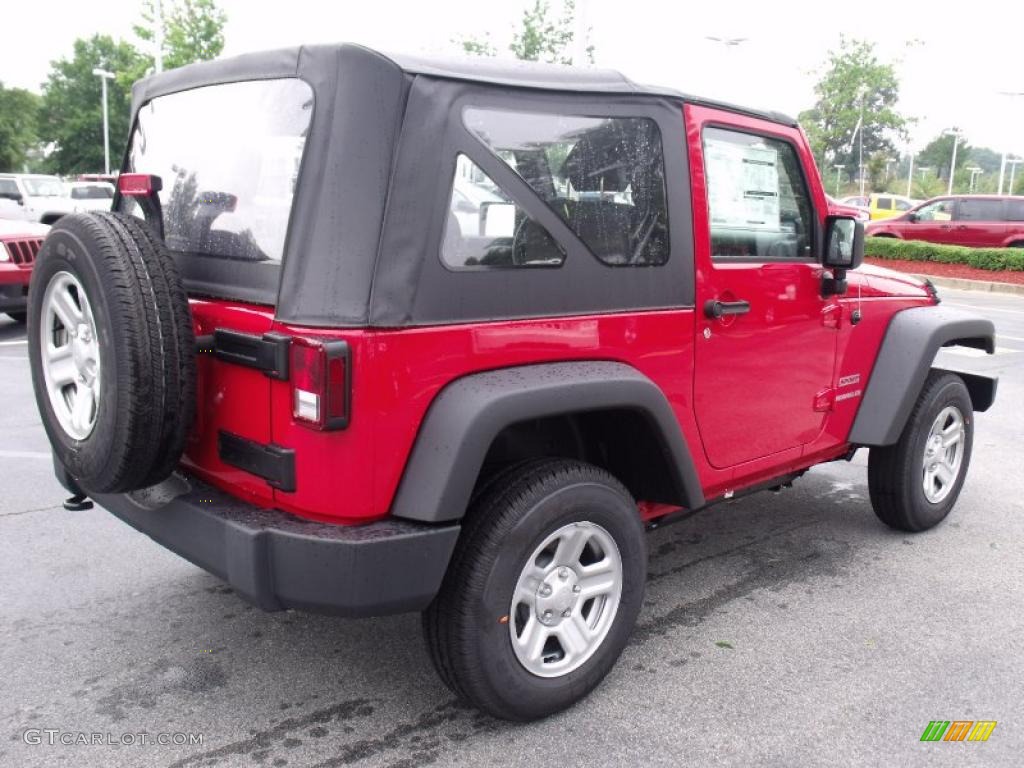 2010 Wrangler Sport 4x4 - Flame Red / Dark Slate Gray/Medium Slate Gray photo #3