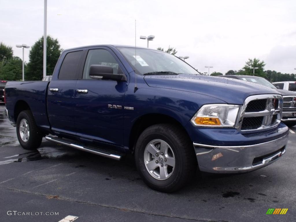 2010 Ram 1500 SLT Quad Cab 4x4 - Deep Water Blue Pearl / Dark Slate/Medium Graystone photo #4