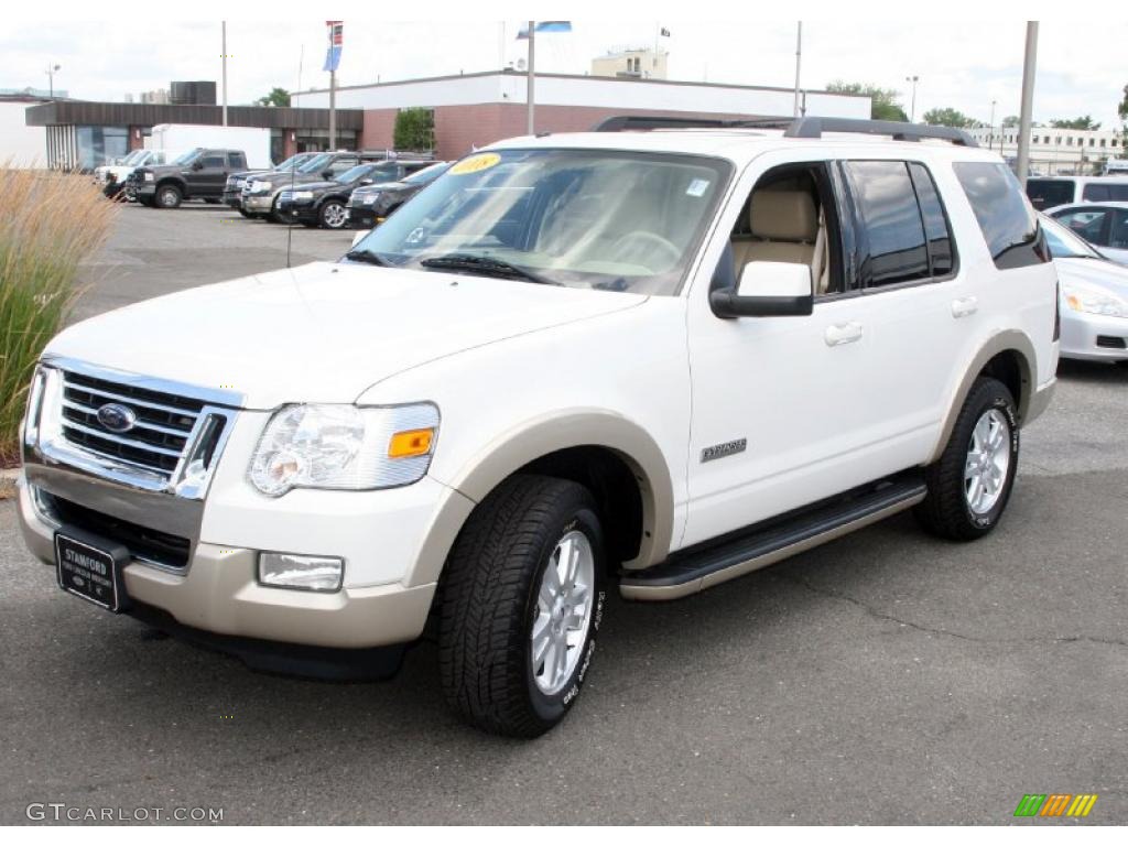 2008 Explorer Eddie Bauer 4x4 - White Suede / Camel photo #1