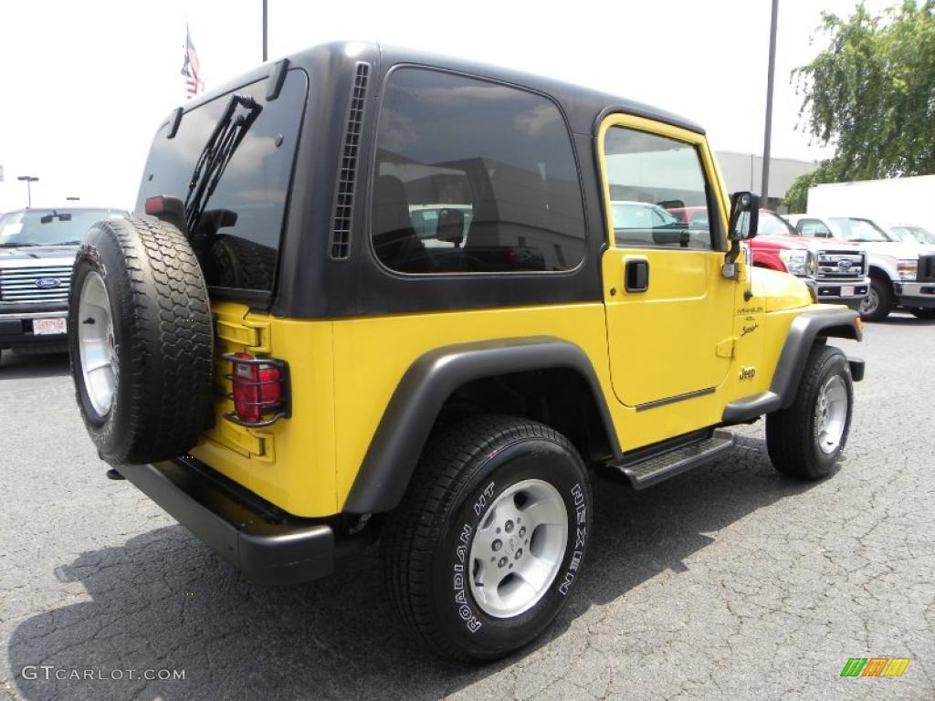 2000 Wrangler Sport 4x4 - Solar Yellow / Agate photo #3