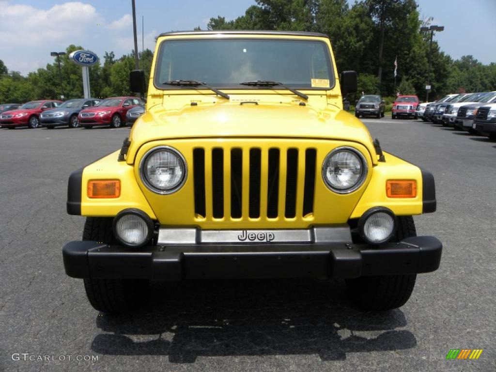 2000 Wrangler Sport 4x4 - Solar Yellow / Agate photo #7