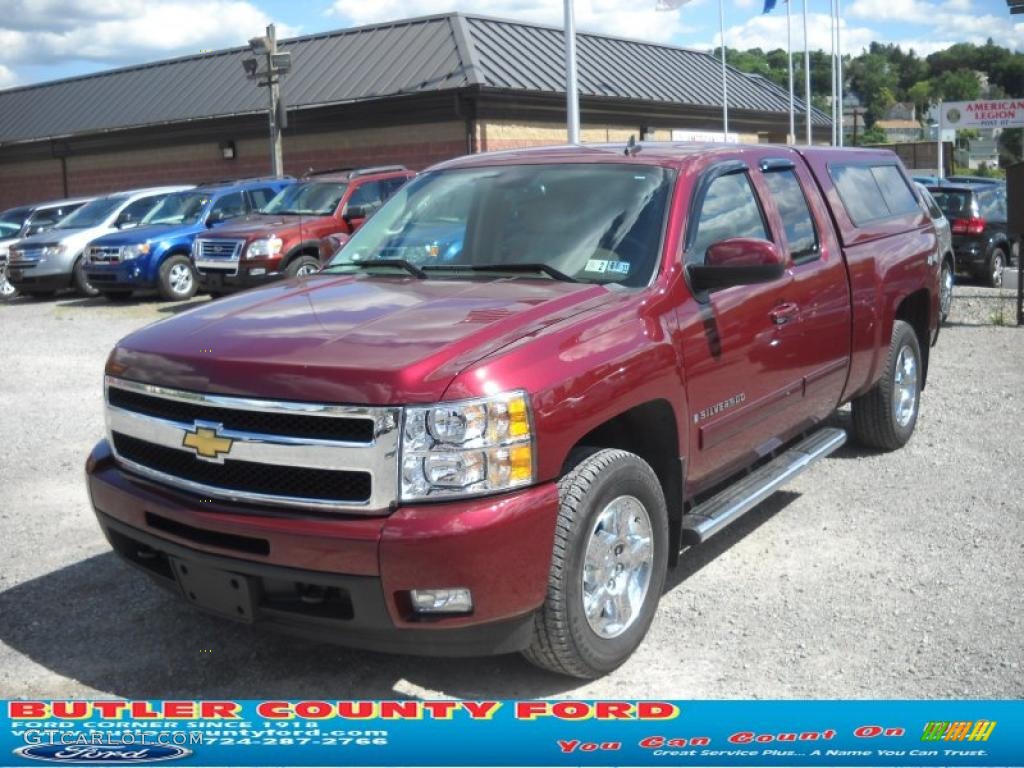 2009 Silverado 1500 LTZ Extended Cab 4x4 - Deep Ruby Red Metallic / Light Cashmere photo #16