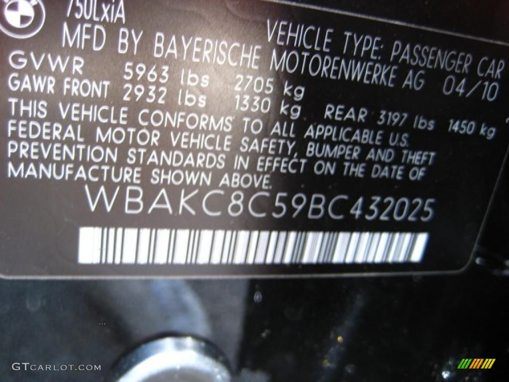 2011 7 Series 750Li xDrive Sedan - Black Sapphire Metallic / Black Nappa Leather photo #12