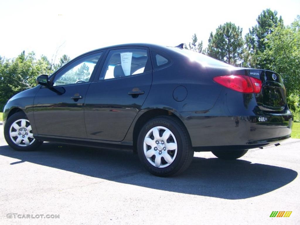 2009 Elantra GLS Sedan - Black Pearl / Gray photo #3