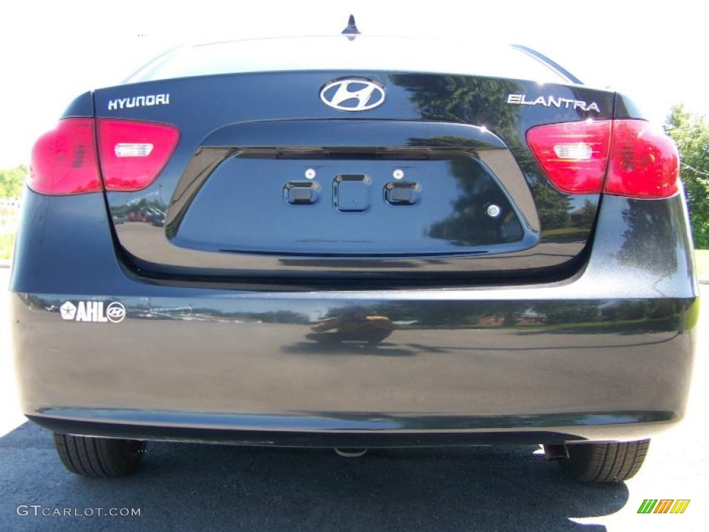 2009 Elantra GLS Sedan - Black Pearl / Gray photo #5