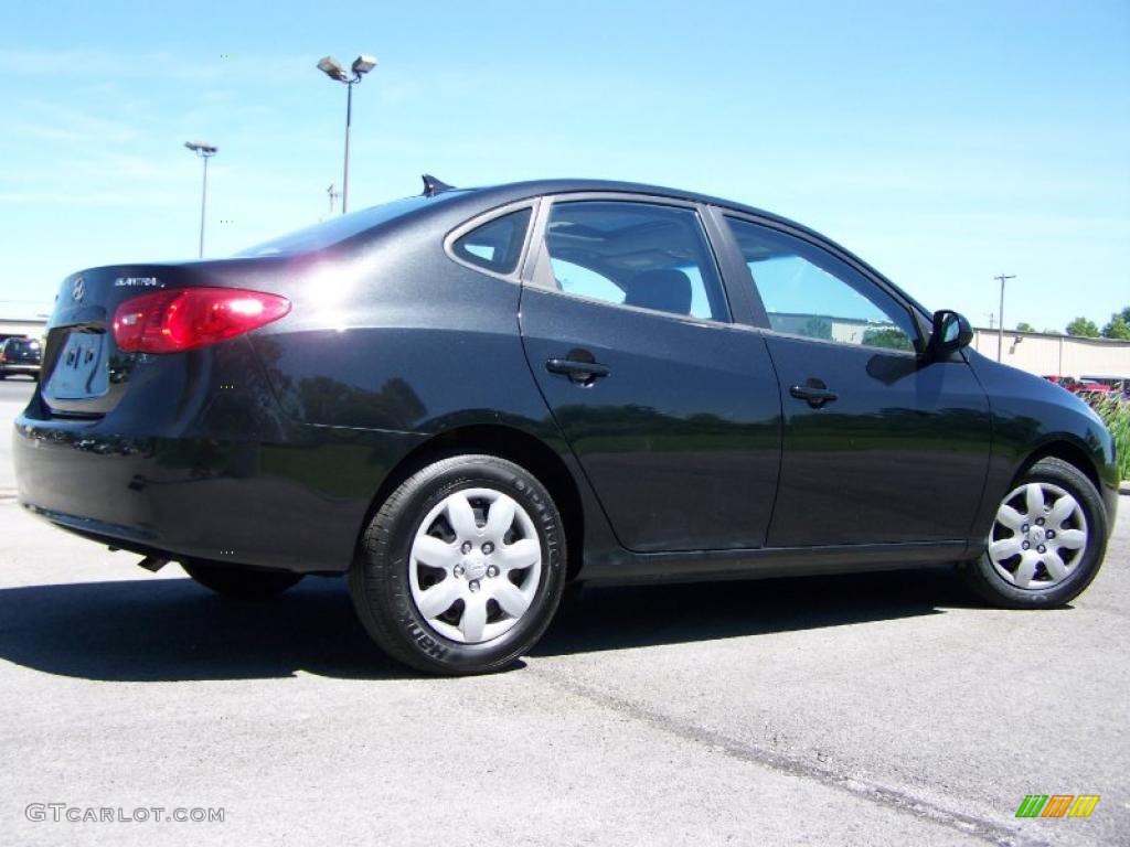 2009 Elantra GLS Sedan - Black Pearl / Gray photo #6