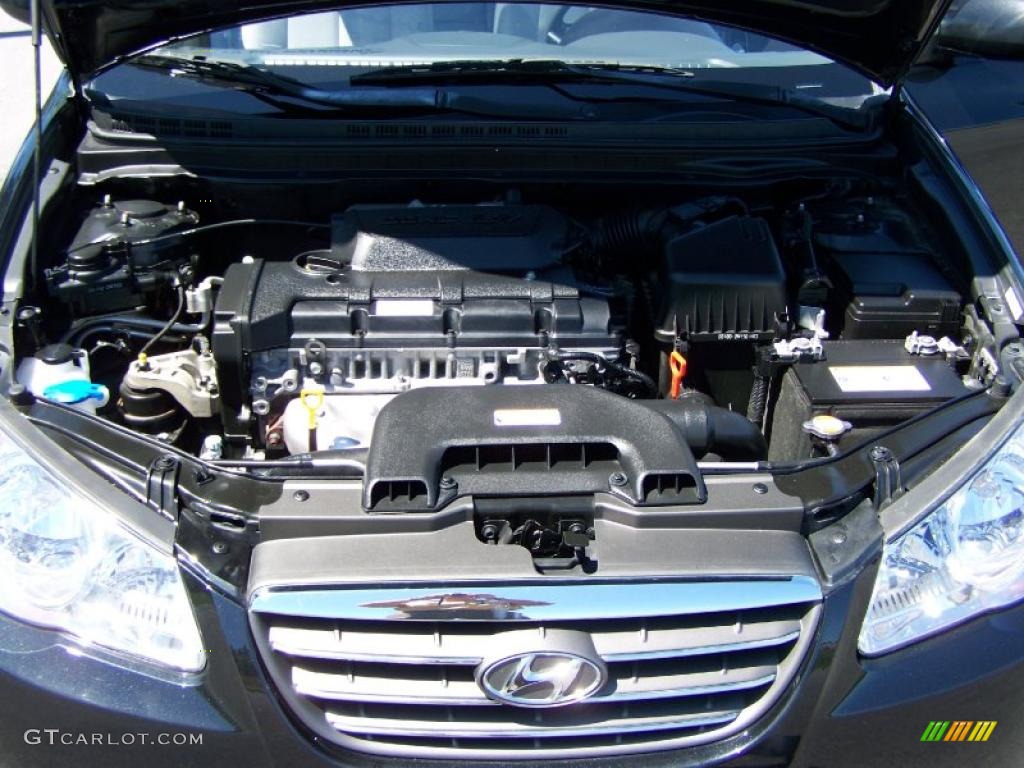 2009 Elantra GLS Sedan - Black Pearl / Gray photo #15