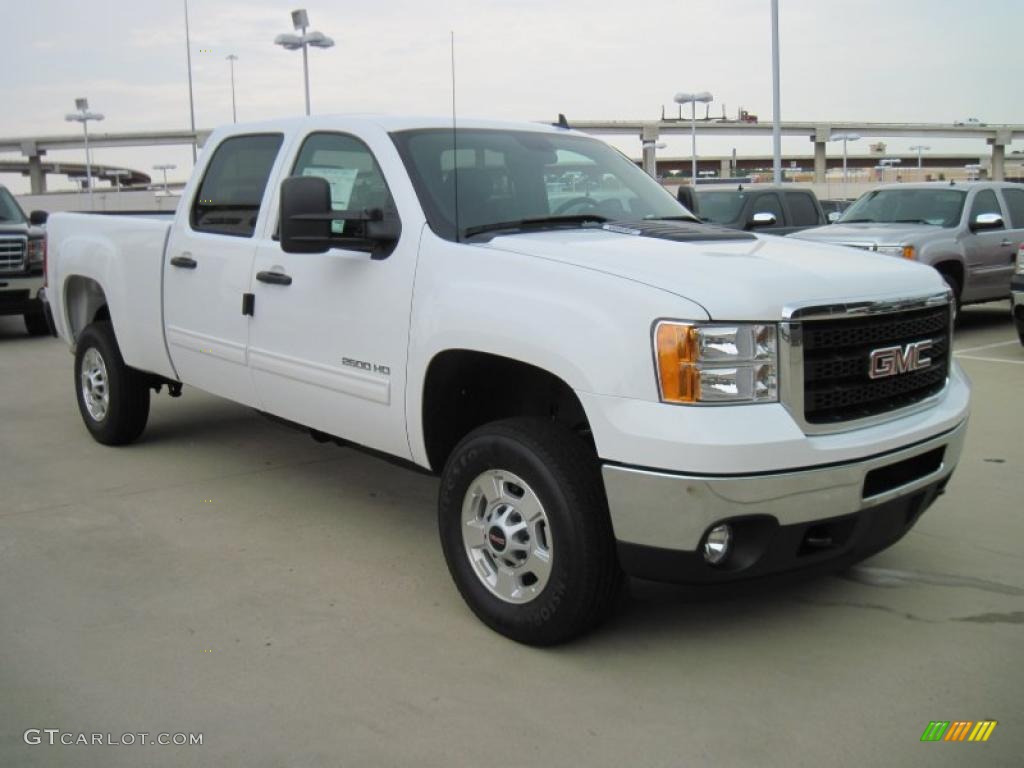 2011 Sierra 2500HD SLE Crew Cab - Summit White / Ebony photo #2