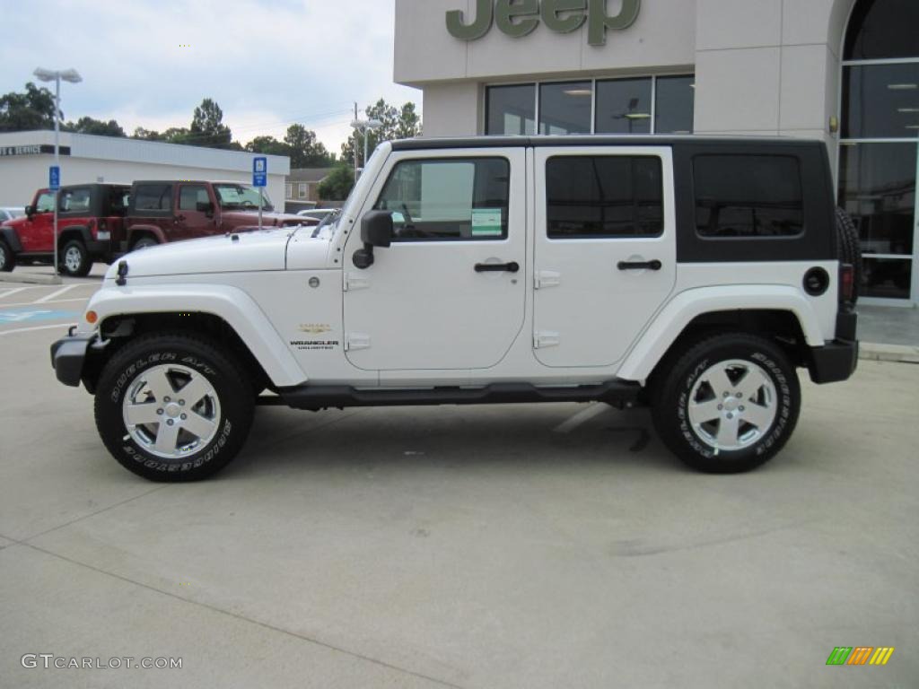 2010 Wrangler Unlimited Sahara 4x4 - Stone White / Dark Slate Gray/Medium Slate Gray photo #3