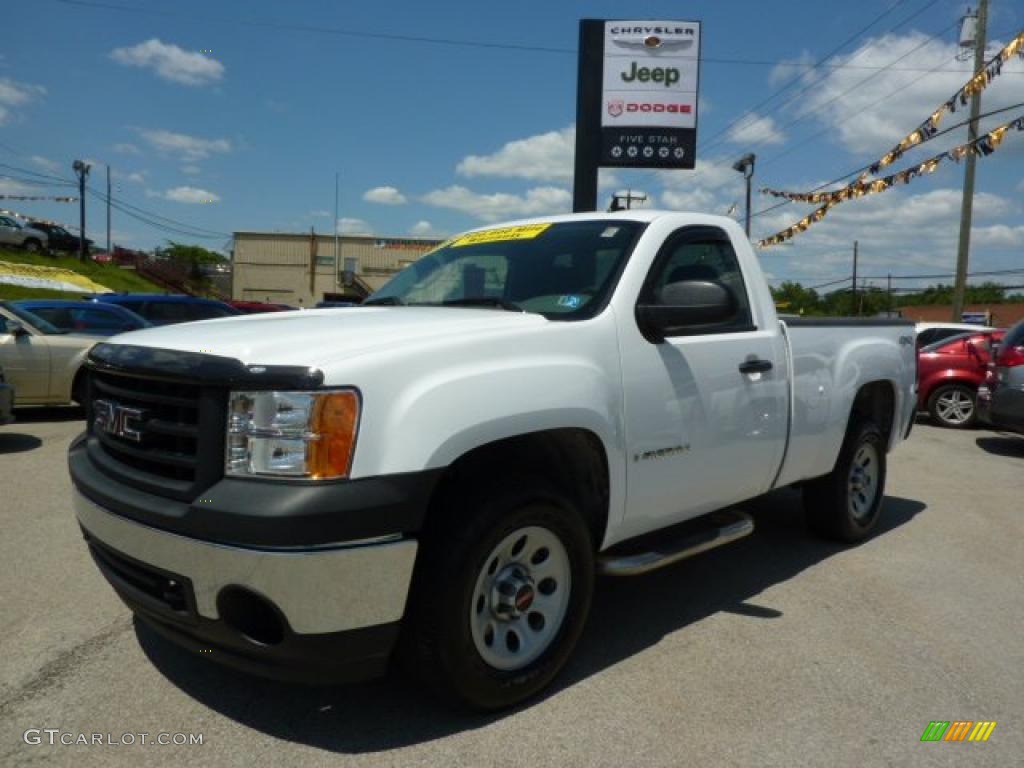 2008 Sierra 1500 Regular Cab 4x4 - Summit White / Dark Titanium photo #1