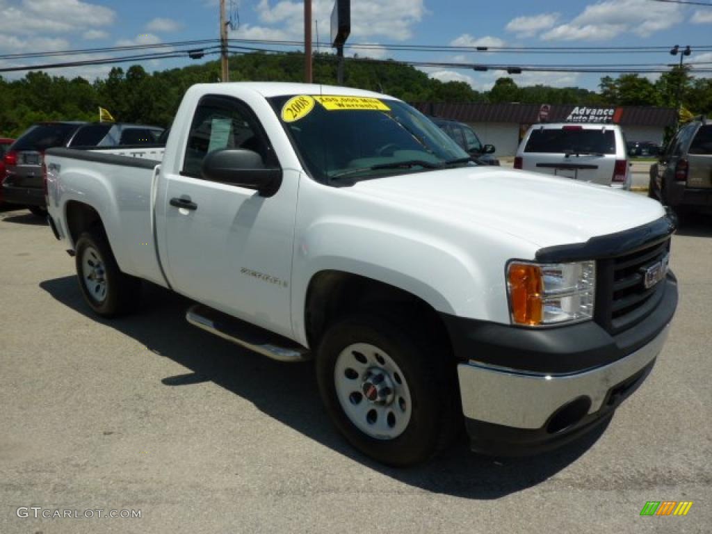 2008 Sierra 1500 Regular Cab 4x4 - Summit White / Dark Titanium photo #7