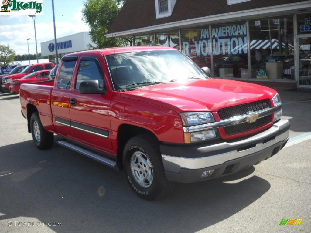 2003 Silverado 1500 LS Extended Cab 4x4 - Victory Red / Dark Charcoal photo #1