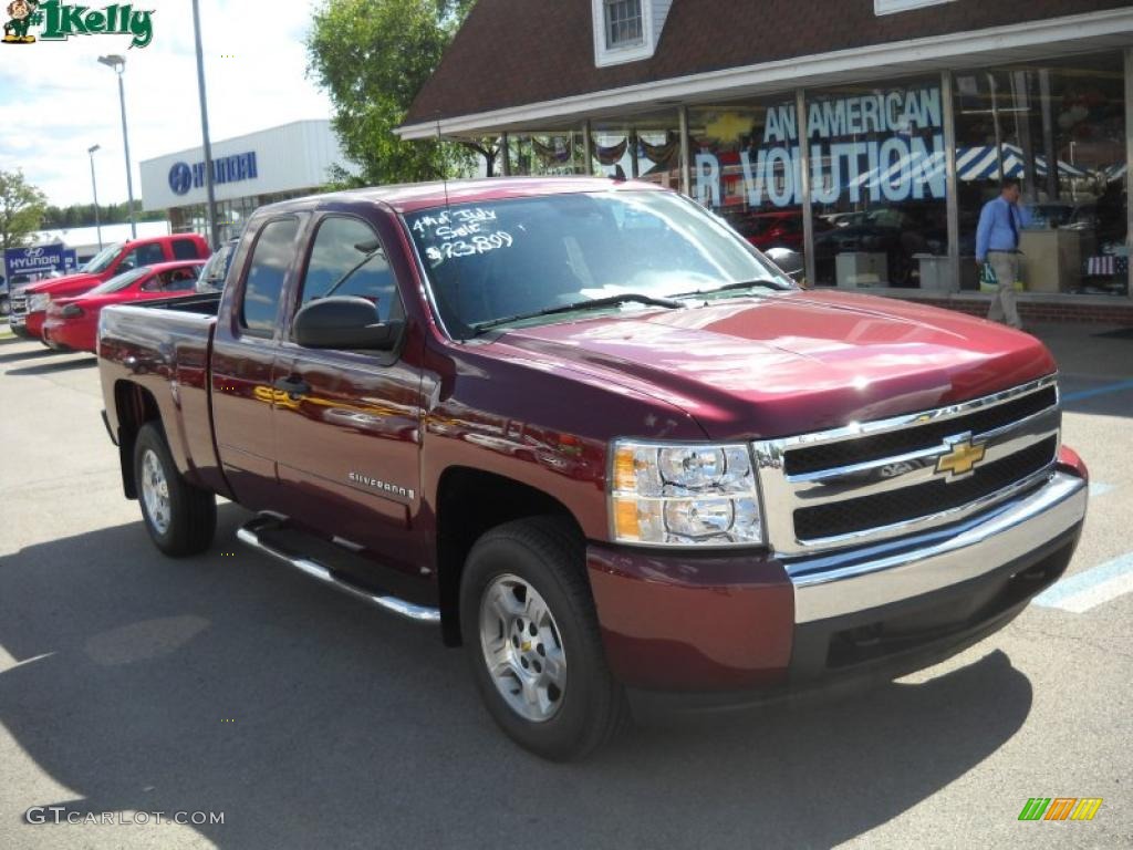 2008 Silverado 1500 LT Extended Cab - Deep Ruby Metallic / Ebony photo #1