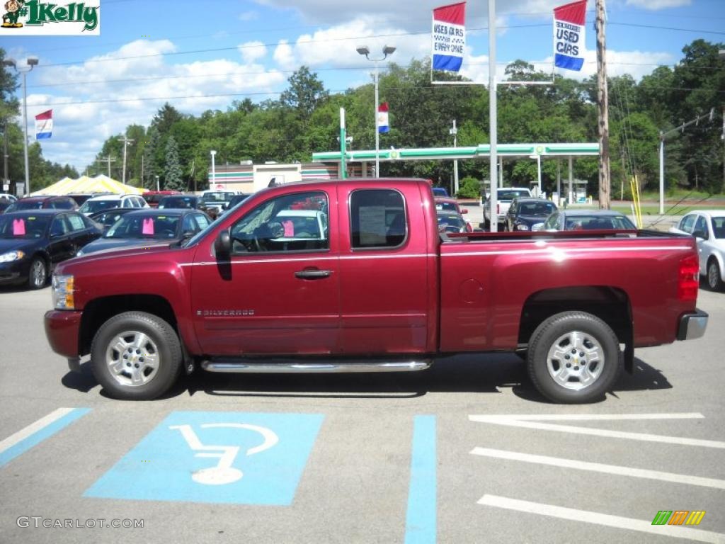 2008 Silverado 1500 LT Extended Cab - Deep Ruby Metallic / Ebony photo #6