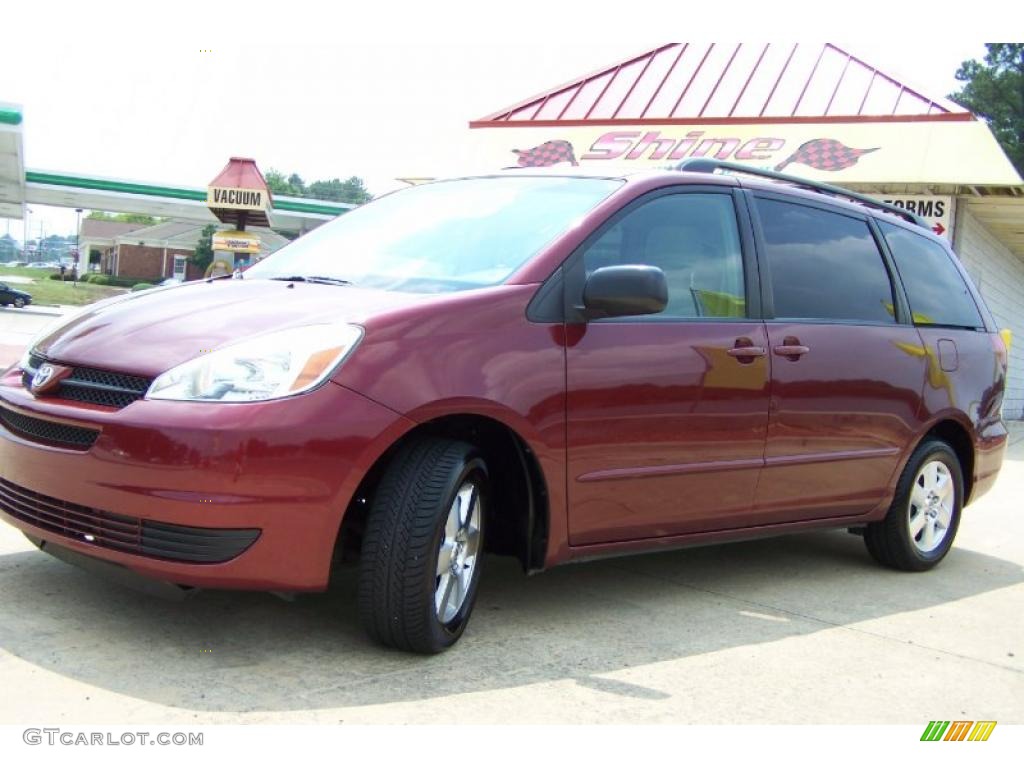 2004 Sienna LE - Salsa Red Pearl / Fawn Beige photo #65