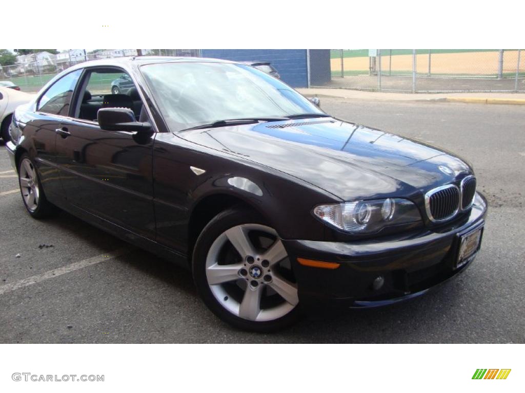 2004 3 Series 325i Coupe - Jet Black / Black photo #2