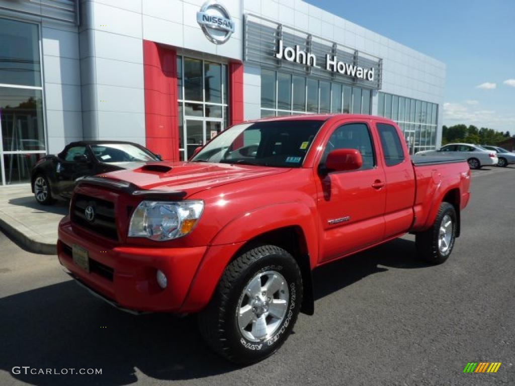 2007 Tacoma V6 TRD Sport Access Cab 4x4 - Radiant Red / Graphite Gray photo #1