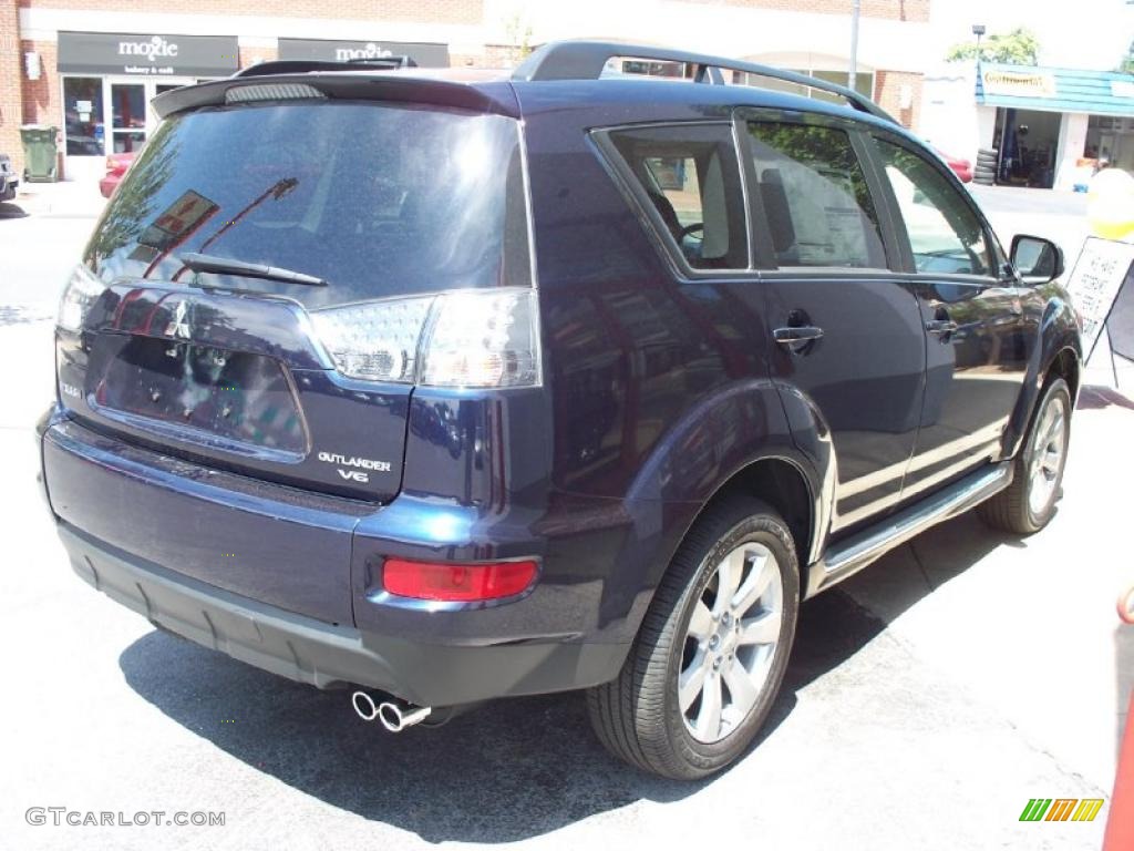 2010 Outlander XLS - Cosmic Blue Metallic / Black photo #34