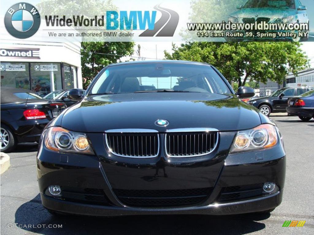 2007 3 Series 328xi Sedan - Black Sapphire Metallic / Black photo #2