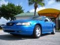 1999 Atlantic Blue Metallic Ford Mustang V6 Convertible  photo #1