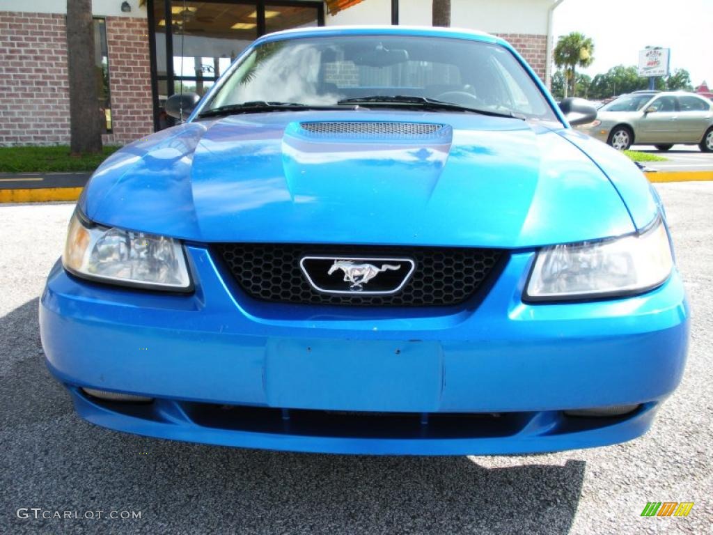 1999 Mustang V6 Convertible - Atlantic Blue Metallic / Light Graphite photo #2