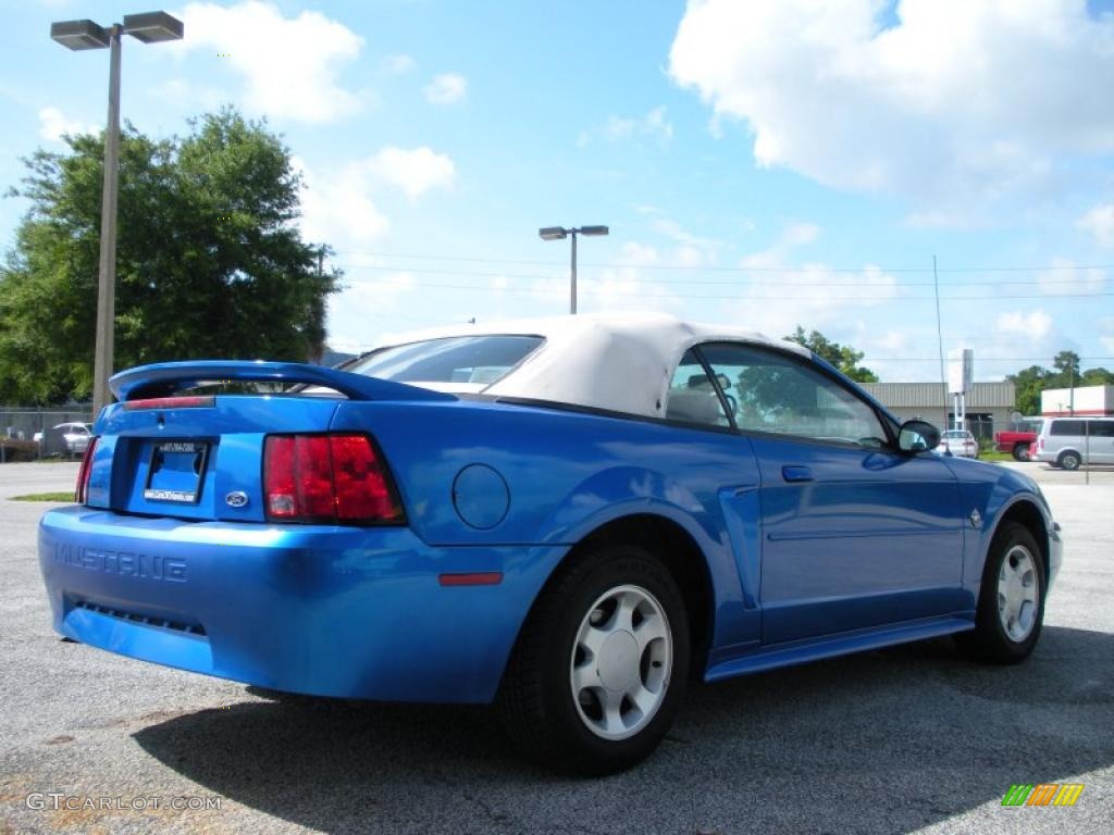 1999 Mustang V6 Convertible - Atlantic Blue Metallic / Light Graphite photo #5