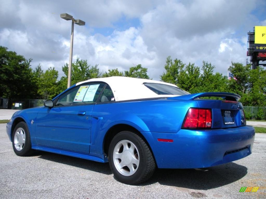 1999 Mustang V6 Convertible - Atlantic Blue Metallic / Light Graphite photo #7