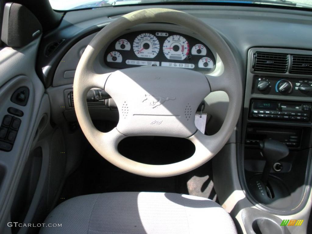 1999 Mustang V6 Convertible - Atlantic Blue Metallic / Light Graphite photo #21