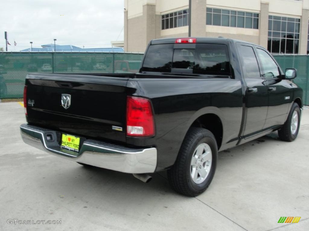 2009 Ram 1500 SLT Quad Cab - Brilliant Black Crystal Pearl / Dark Slate/Medium Graystone photo #3