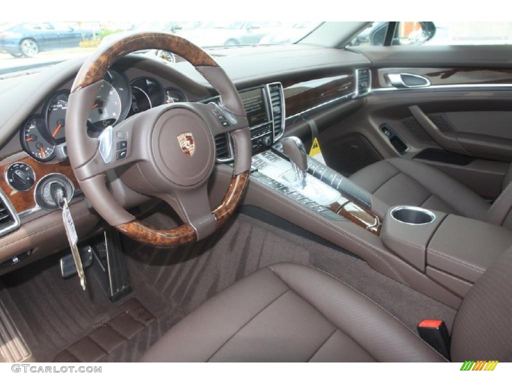 Espresso Natural Leather Interior 2010 Porsche Panamera S Photo #32257318