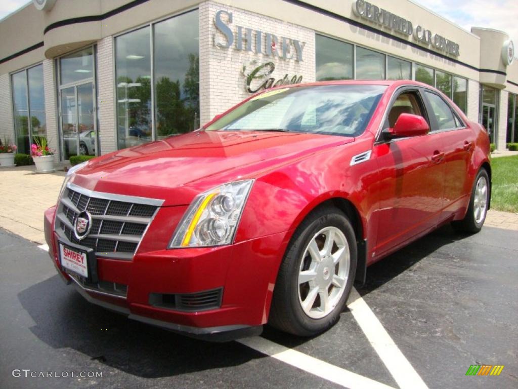 2008 CTS 4 AWD Sedan - Crystal Red / Cashmere/Cocoa photo #1